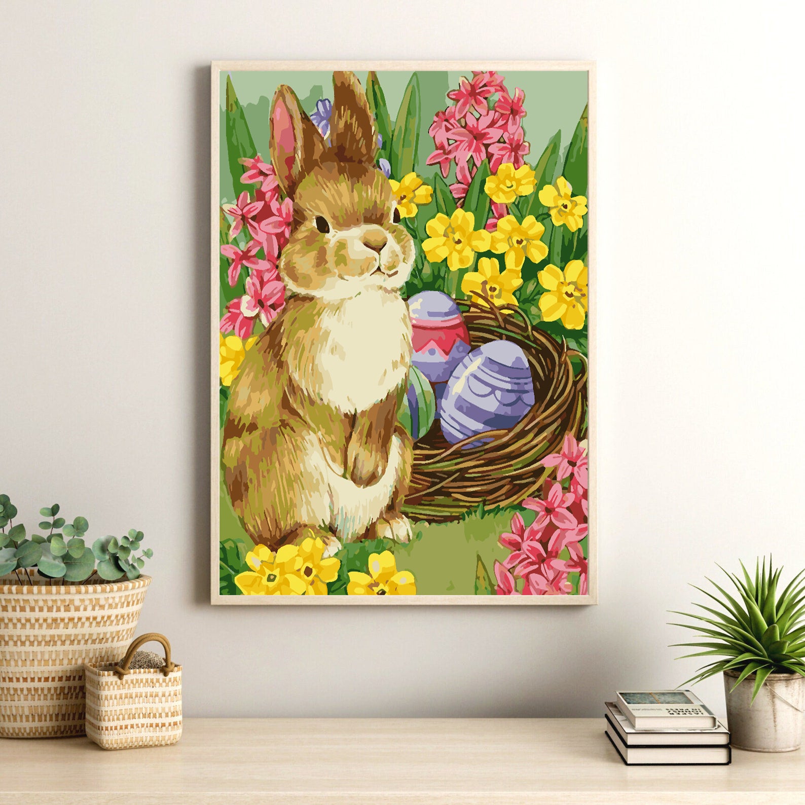 Malen nach Zahlen - Hase mit Ostereiern 4267