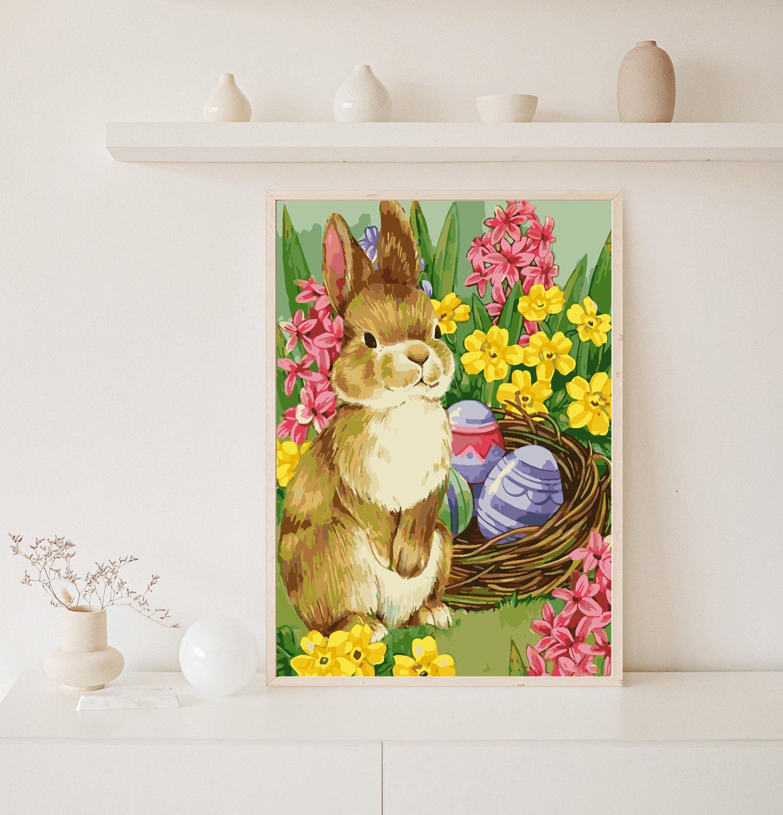 Malen nach Zahlen - Hase mit Ostereiern 4267