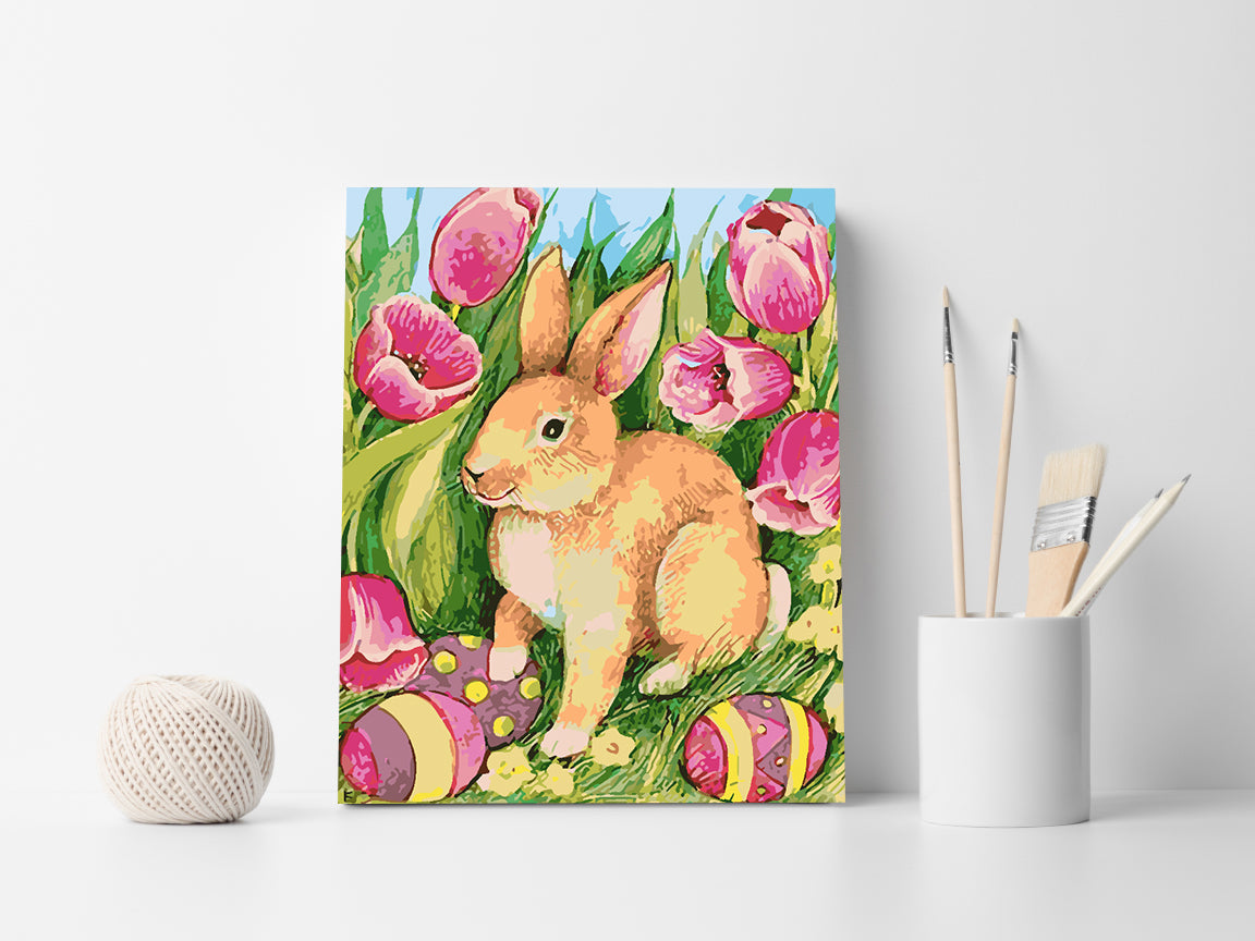 Pictura pe numere - Iepuraș cu Ouă de Paște 4268