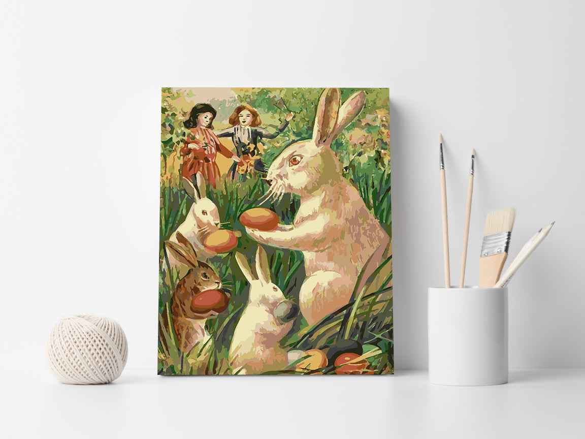 Malen nach Zahlen - Hase mit Ostereiern 4272