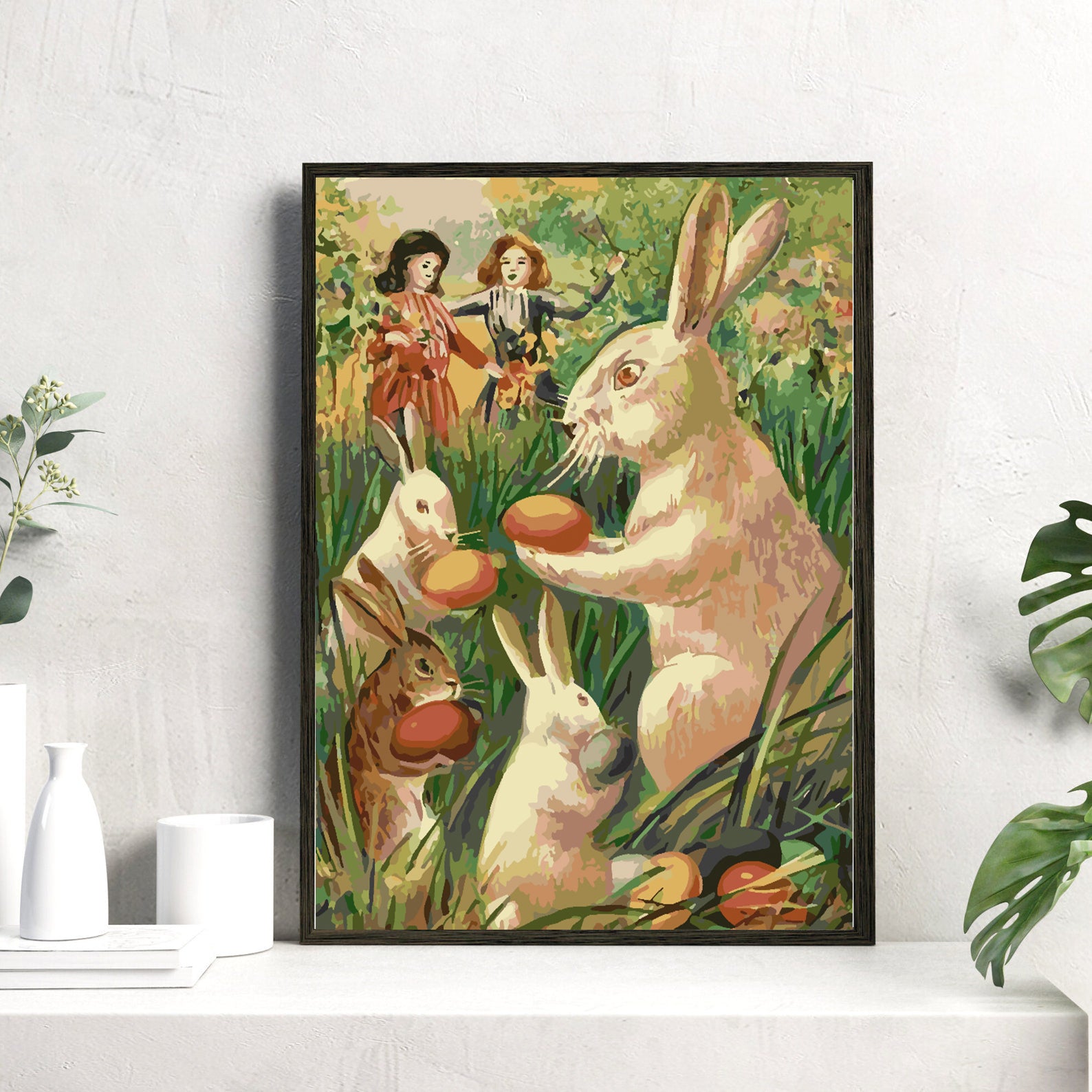 Malen nach Zahlen - Hase mit Ostereiern 4272