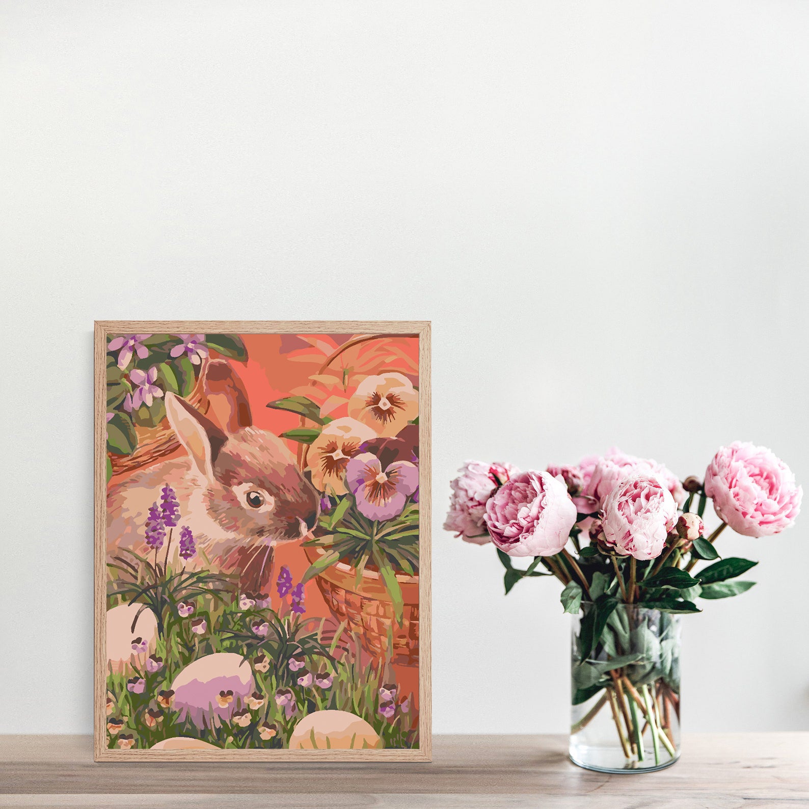 Malen nach Zahlen - Hase mit Blumen 4275