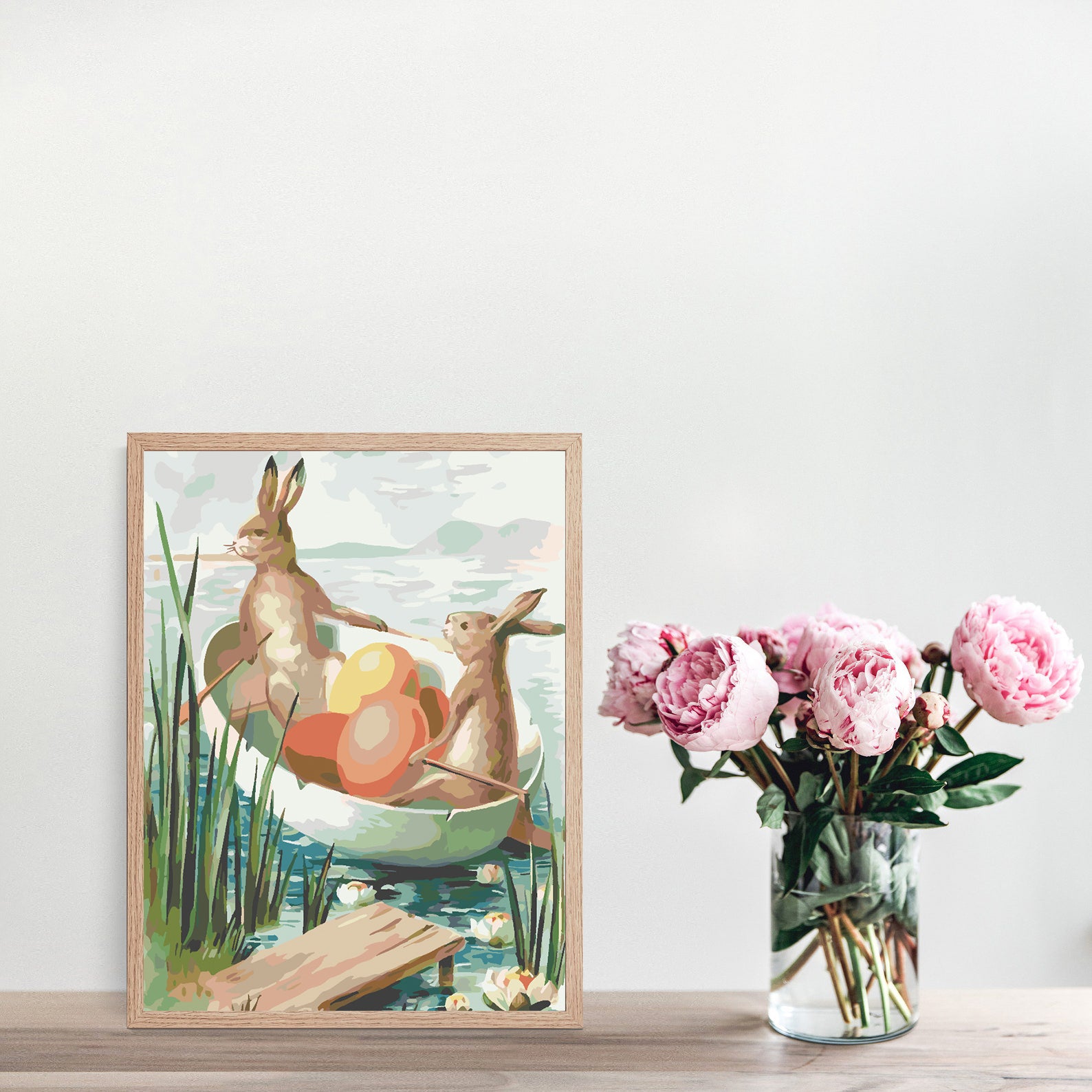 Malen nach Zahlen - Hase auf einem Boot 4277