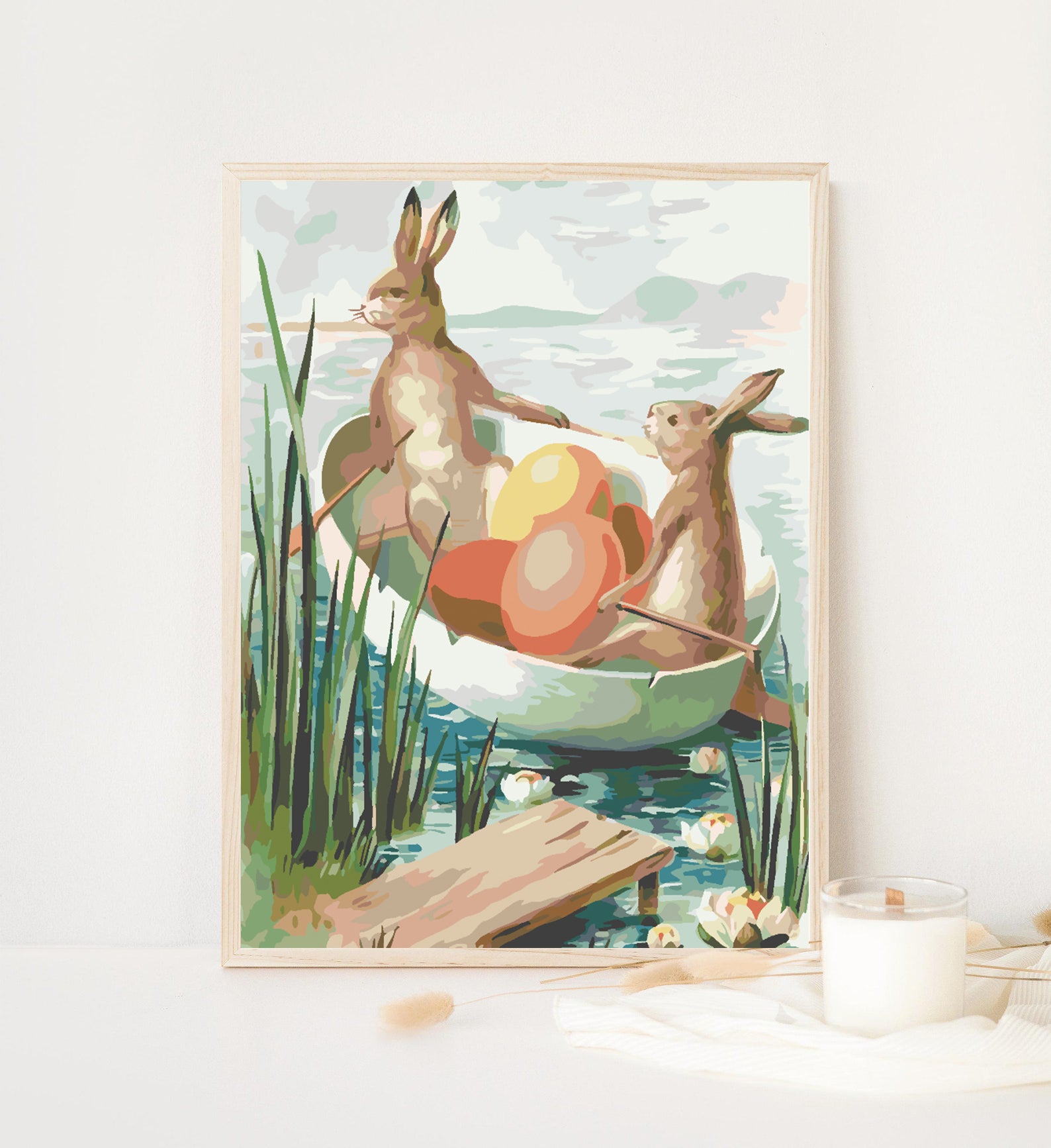 Malen nach Zahlen - Hase auf einem Boot 4277