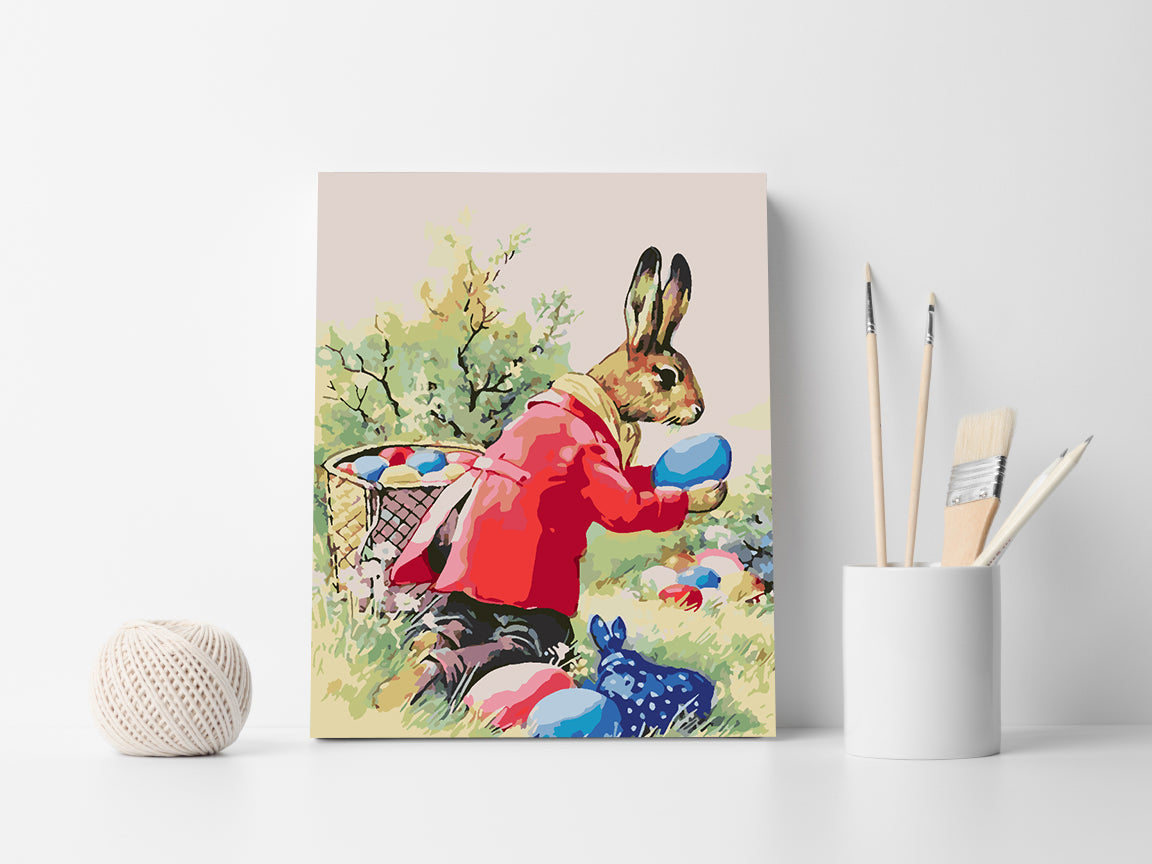 Malen nach Zahlen - Hase mit Ostereiern 4278