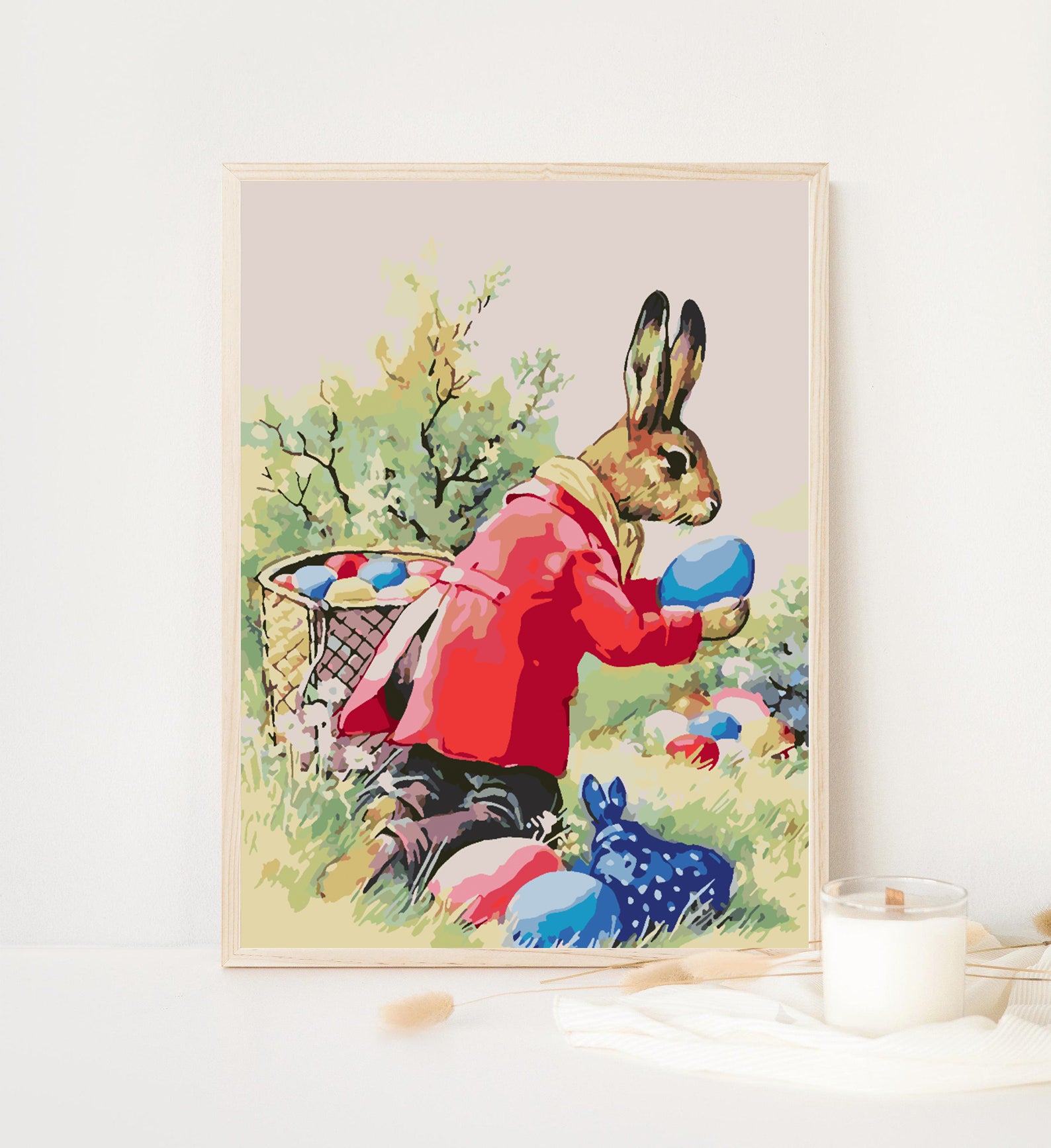 Pictura pe numere - Iepuraș cu Ouă de Paște 4278