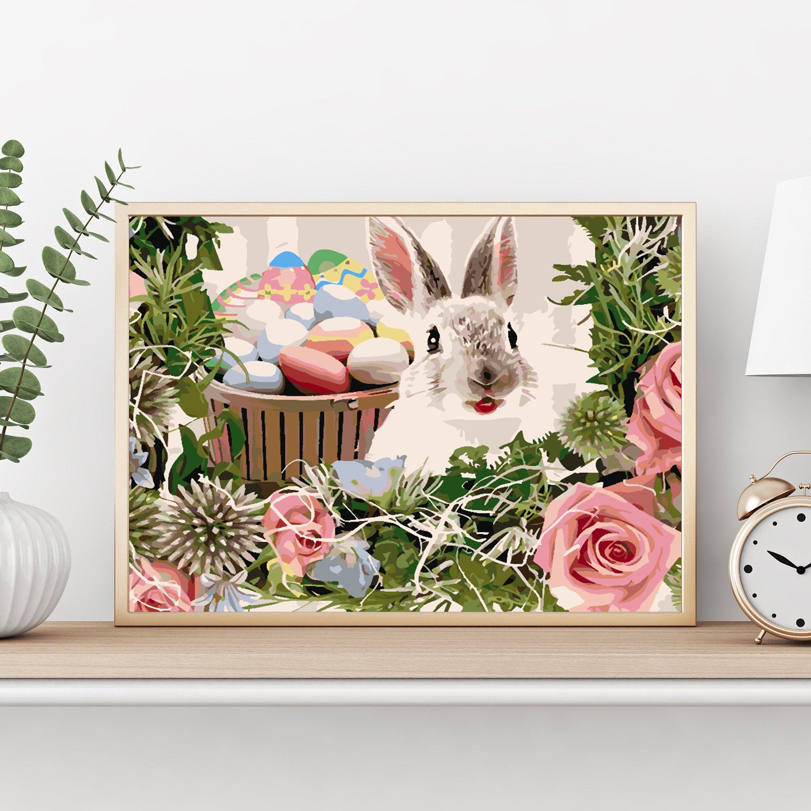 Malen nach Zahlen - Hase mit Osterkorb 4282