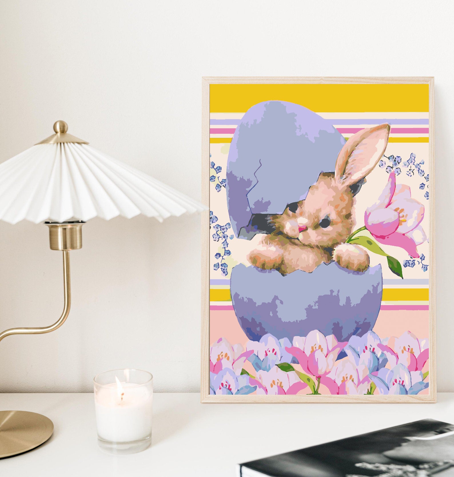 Malen nach Zahlen - Hase mit Blumen 4284