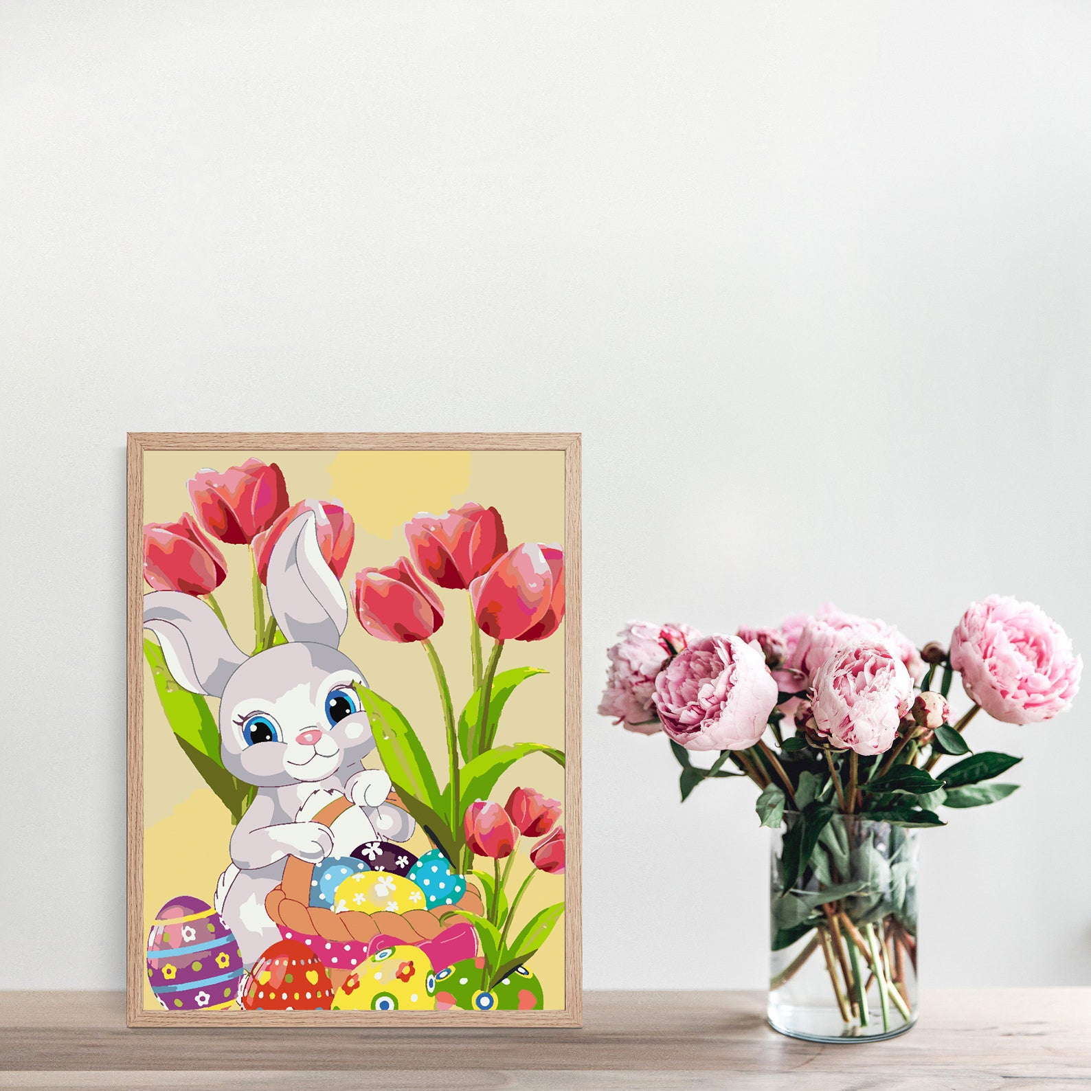 Malen nach Zahlen - Hase mit Blumen 4287