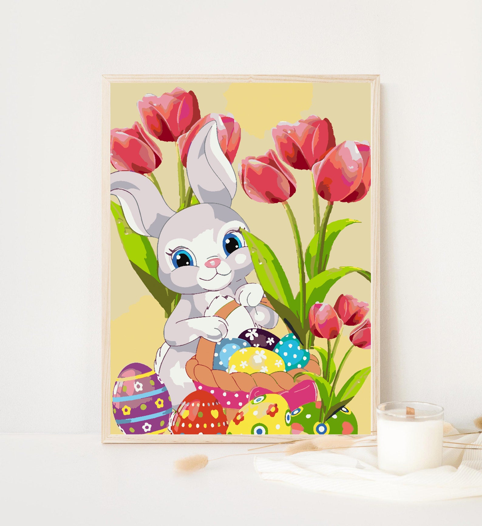 Malen nach Zahlen - Hase mit Blumen 4287