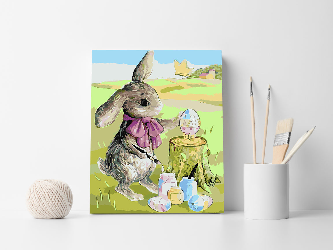 Malen nach Zahlen - Hase mit Ostereiern 4288