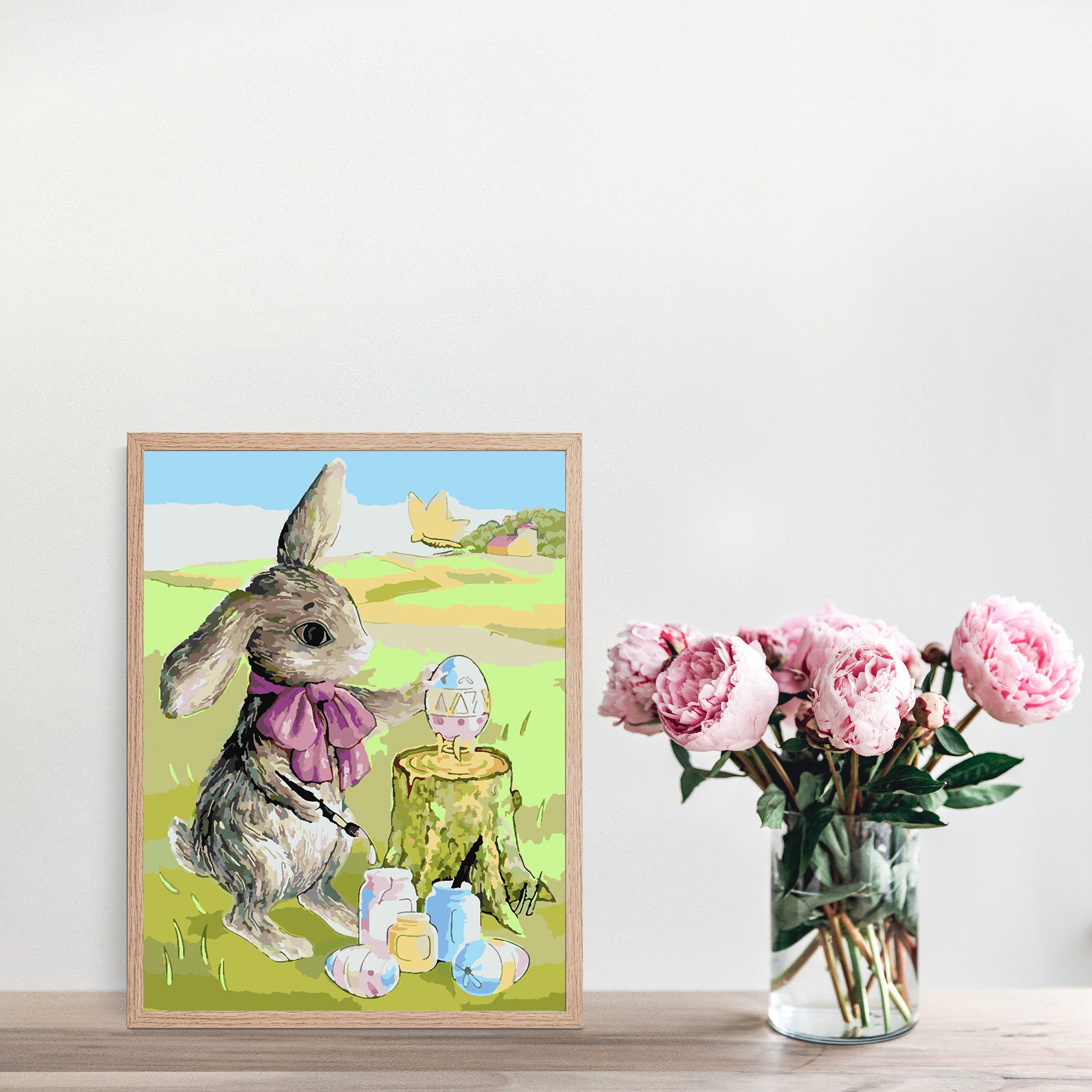 Pictura pe numere - Iepuraș cu Ouă de Paște 4288