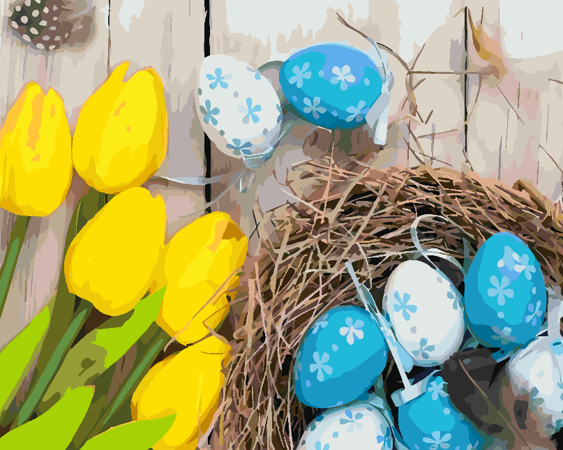Malen nach Zahlen - Ostereier mit Blumen 4291