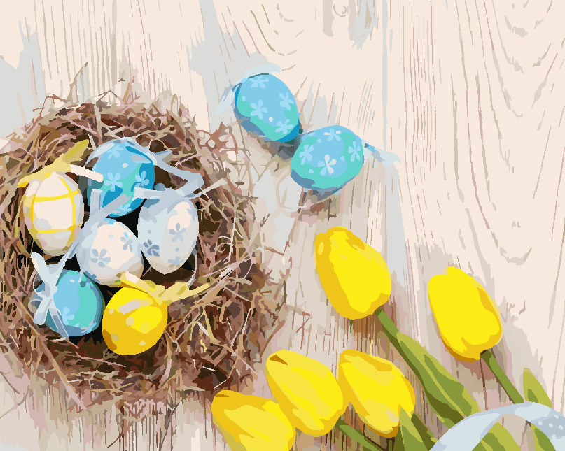 Malen nach Zahlen - Ostereier mit Blumen 4293