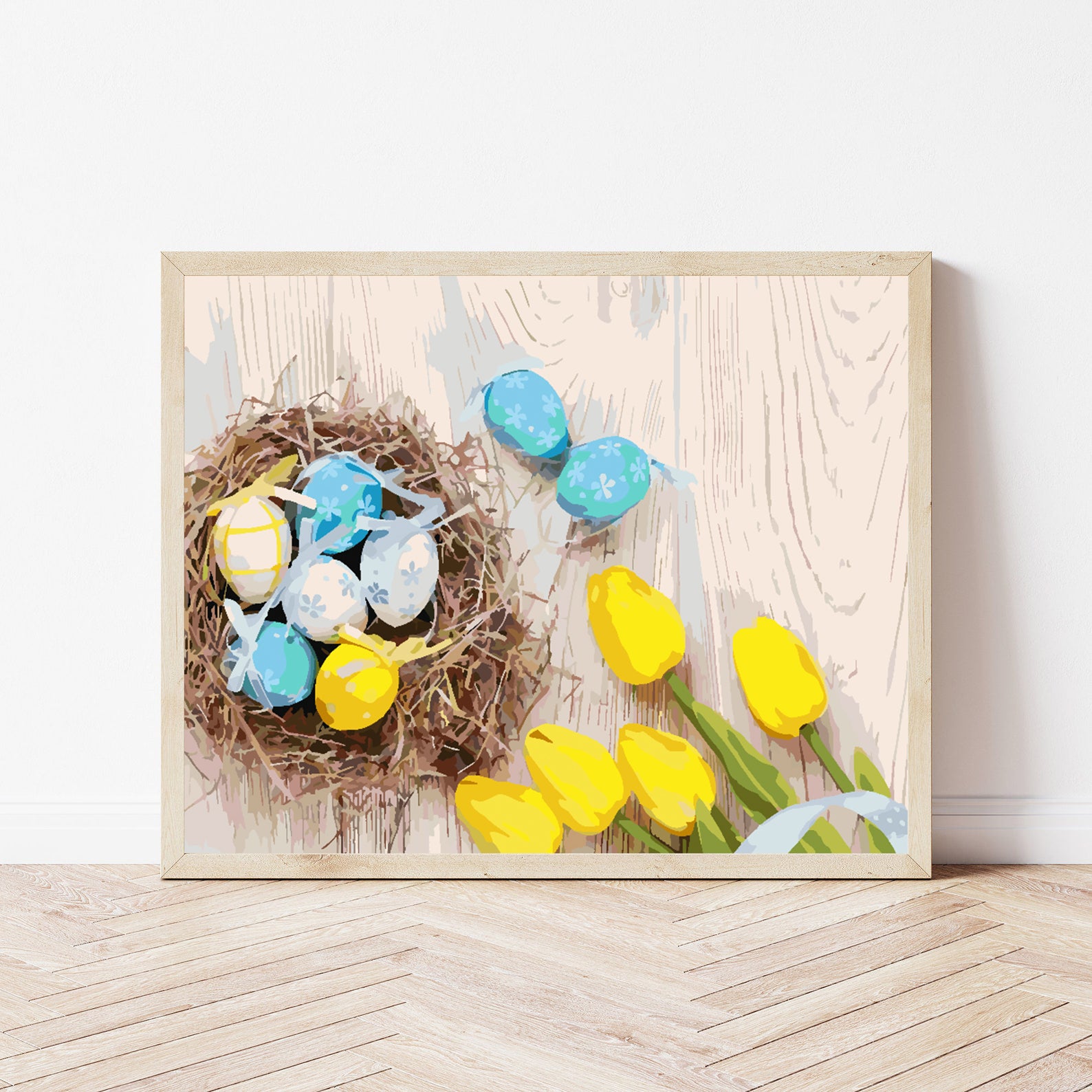 Pictura pe numere - Ouă de Paște cu Flori 4293