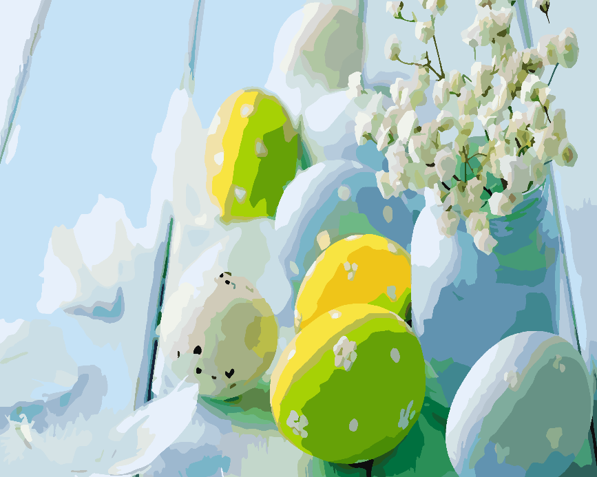 Malen nach Zahlen - Ostereier mit Blumen 4294