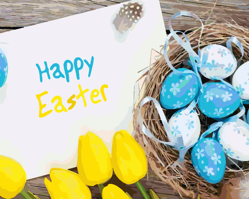 Malen nach Zahlen - Frohe Ostern 4295