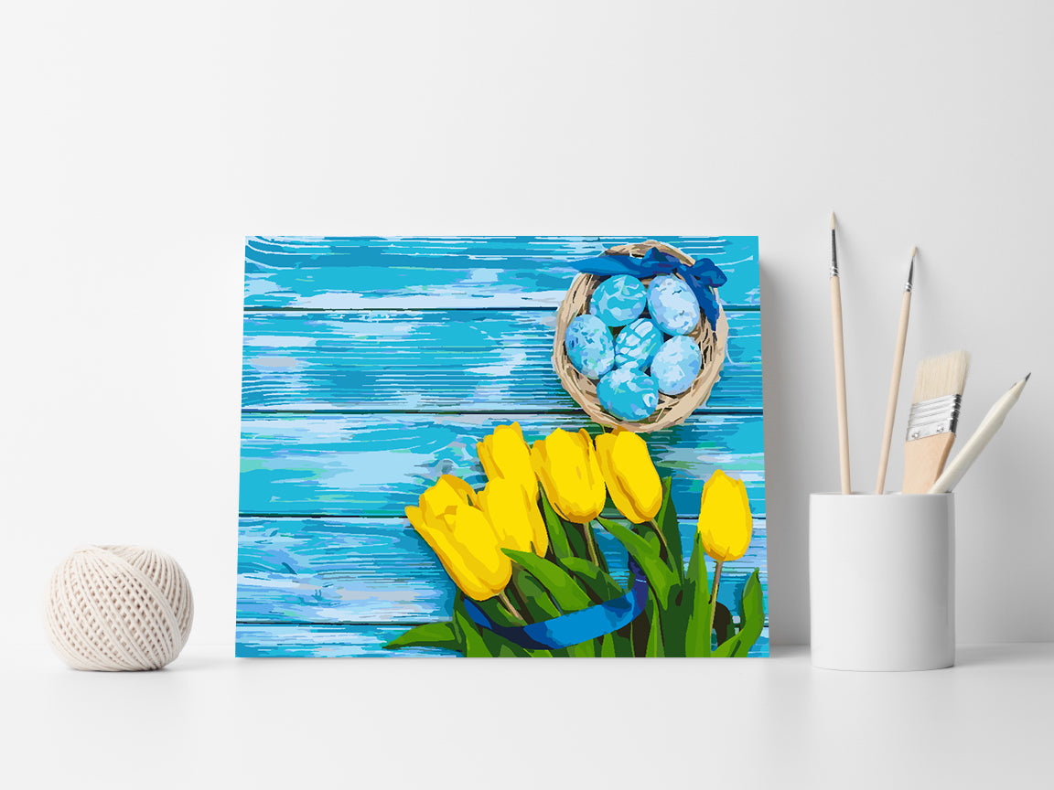 Malen nach Zahlen - Ostereier mit Blumen 4296