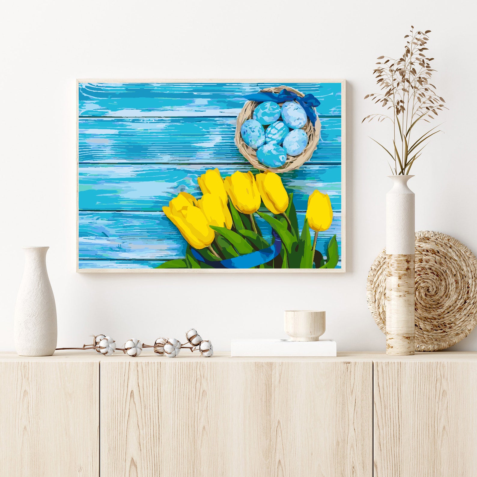 Pictura pe numere - Ouă de Paște cu Flori 4296