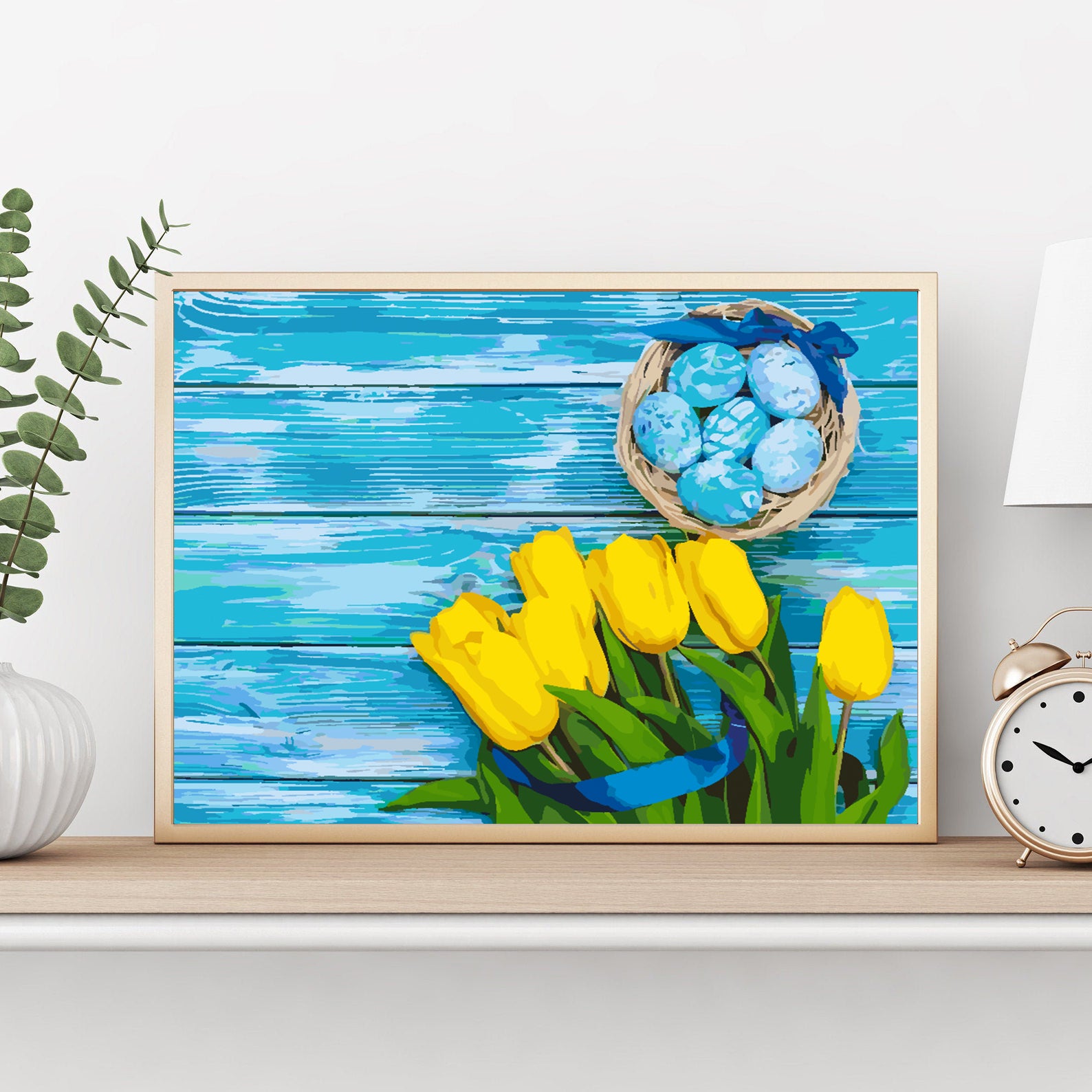 Pictura pe numere - Ouă de Paște cu Flori 4296