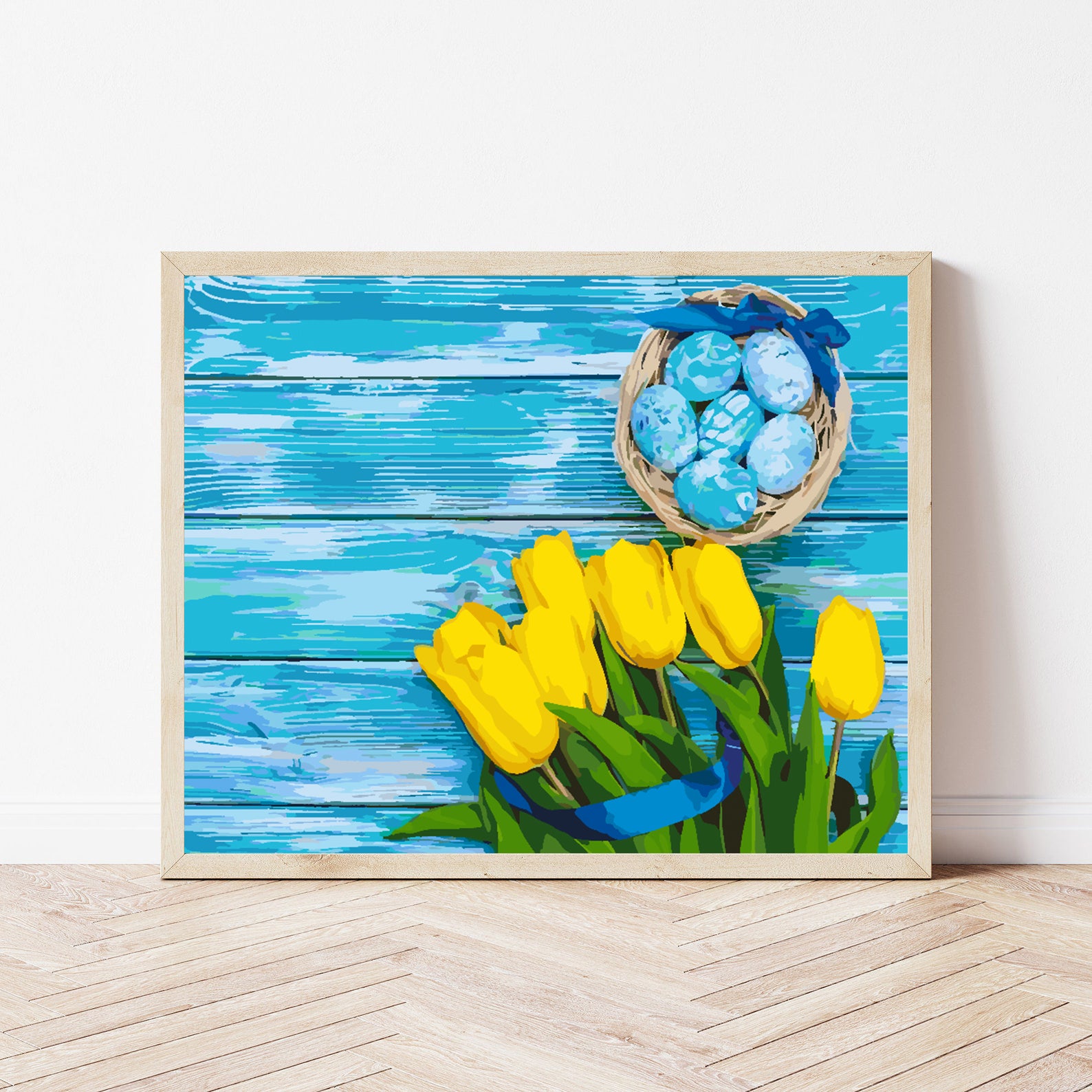 Pictura pe numere - Ouă de Paște cu Flori 4296