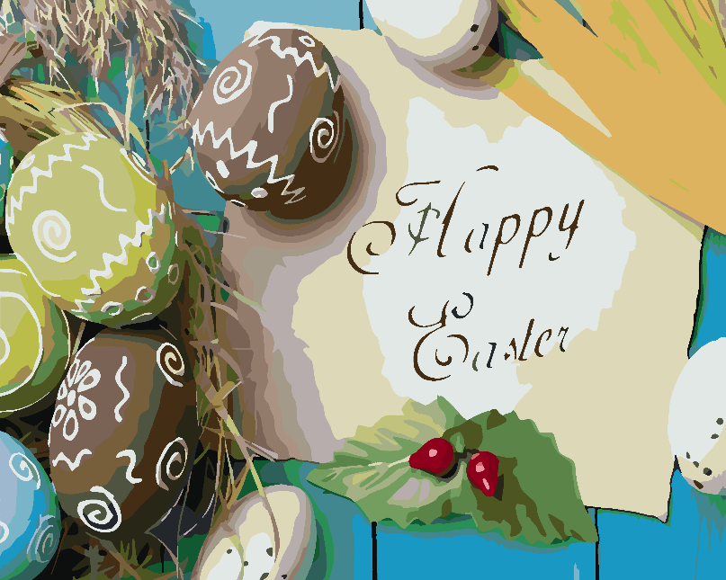 Malen nach Zahlen - Frohe Ostern 4297