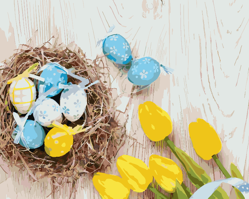 Malen nach Zahlen - Ostereier und Tulpen 4301
