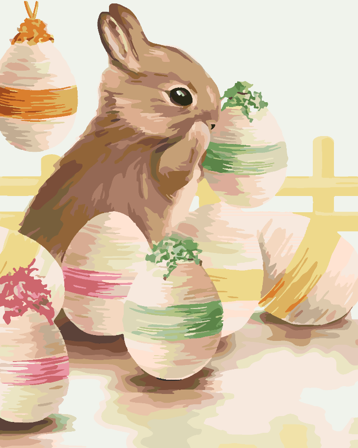 Malen nach Zahlen - Hase und Ostereier 4303