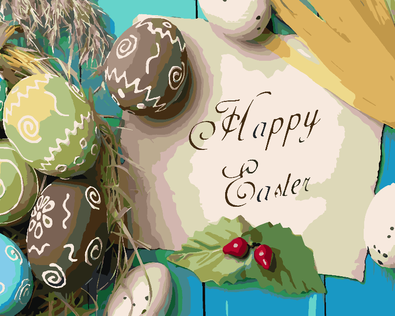 Malen nach Zahlen - Frohe Ostern 4306