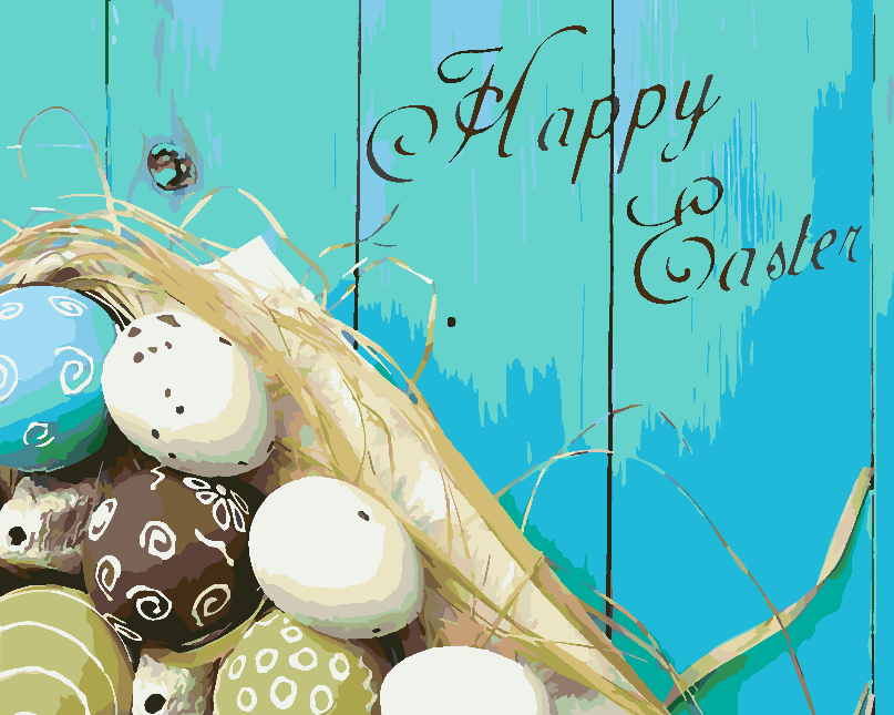 Malen nach Zahlen - Frohe Ostern 4308