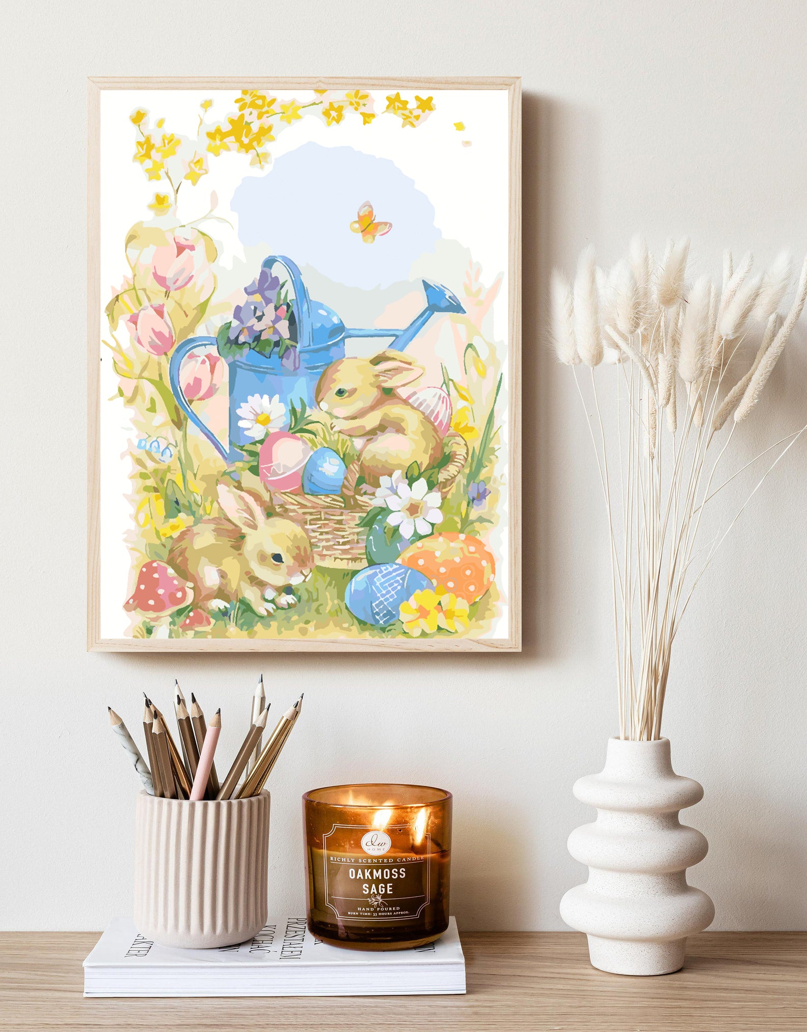 Malen nach Zahlen - Hasen mit Ostereiern 4310