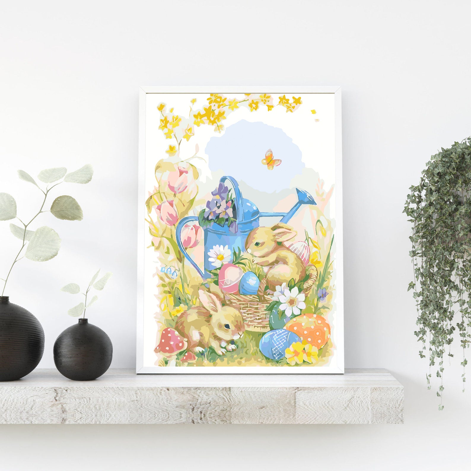 Malen nach Zahlen - Hasen mit Ostereiern 4310