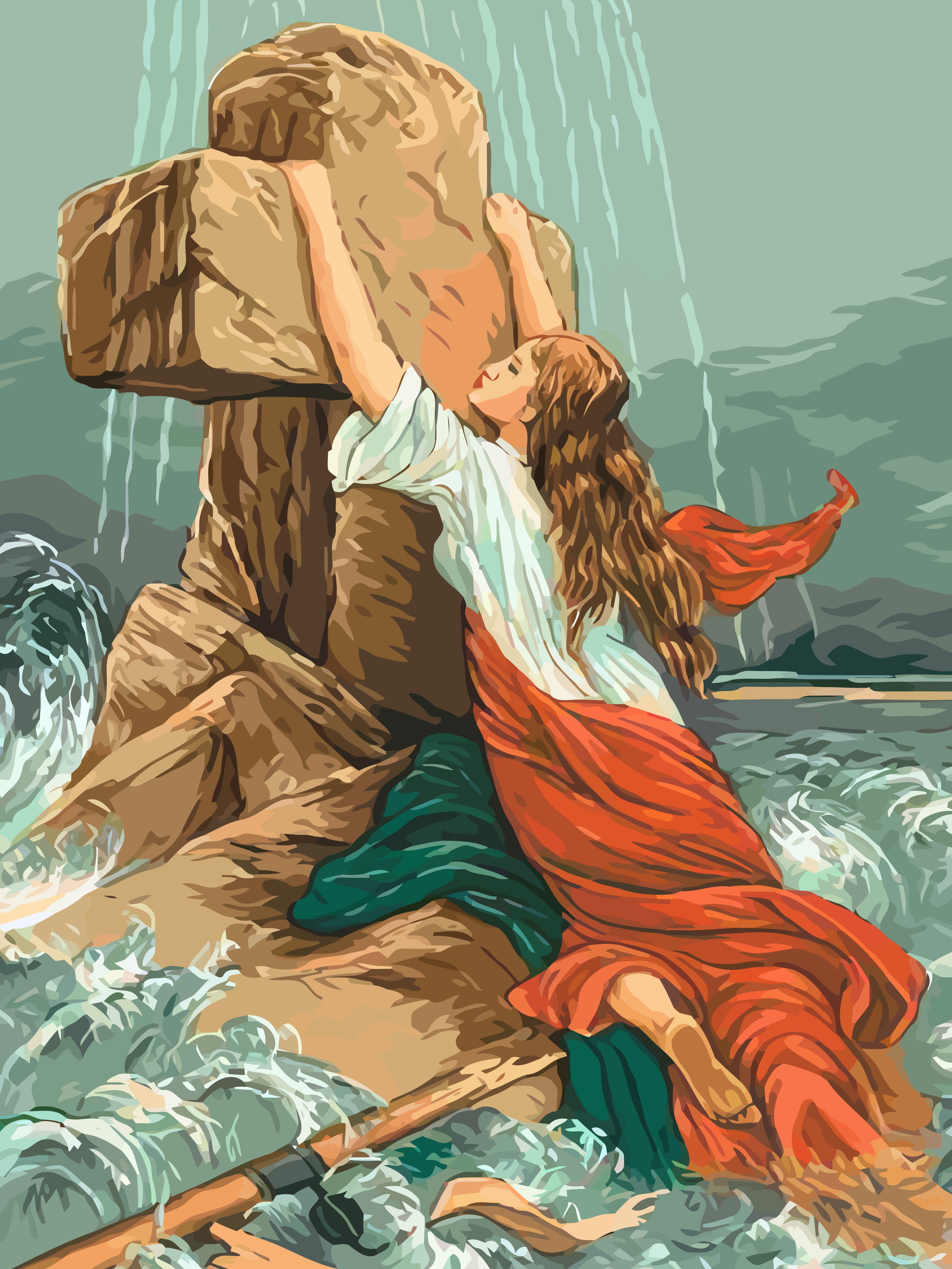 Malen nach Zahlen - Frau am Kreuz 4315