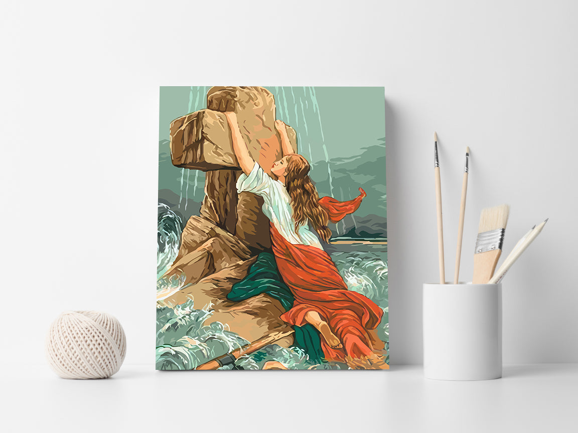 Malen nach Zahlen - Frau am Kreuz 4315