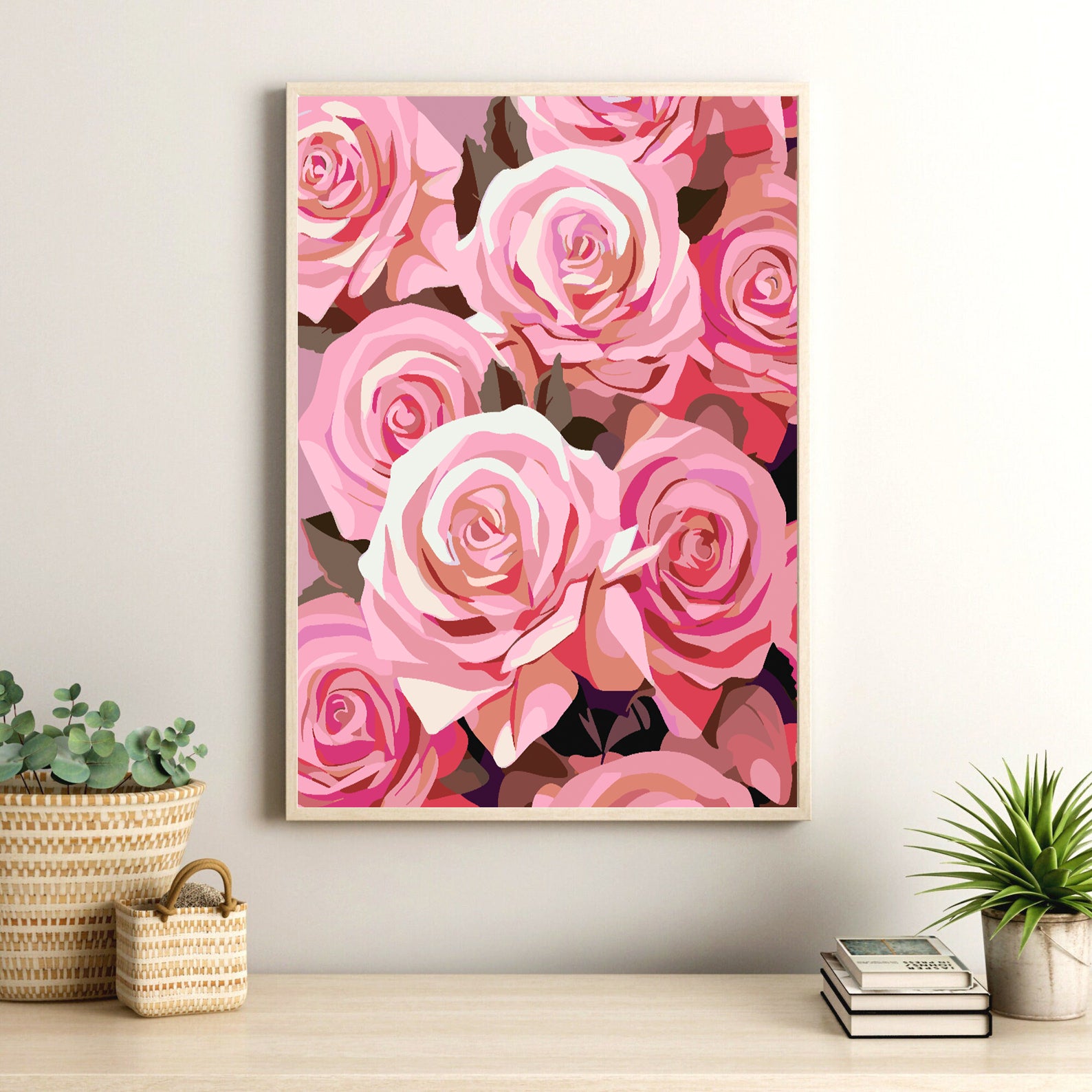 Malen nach Zahlen - Rosa Rosen 4316