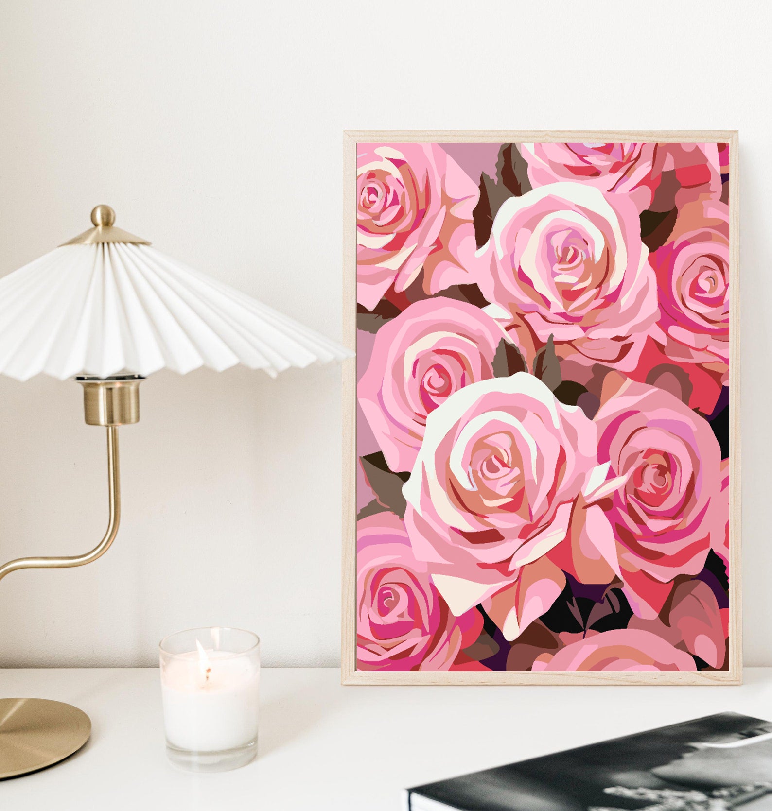 Malen nach Zahlen - Rosa Rosen 4316