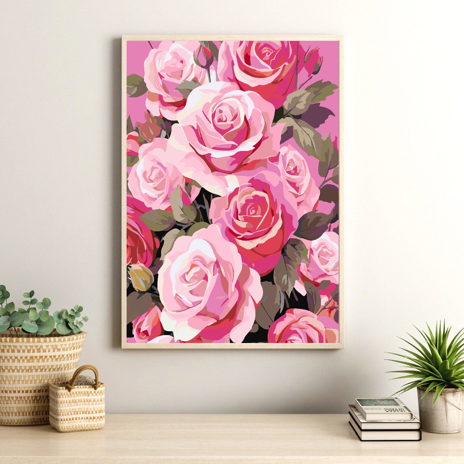 Malen nach Zahlen - Rosa Rosen 4317