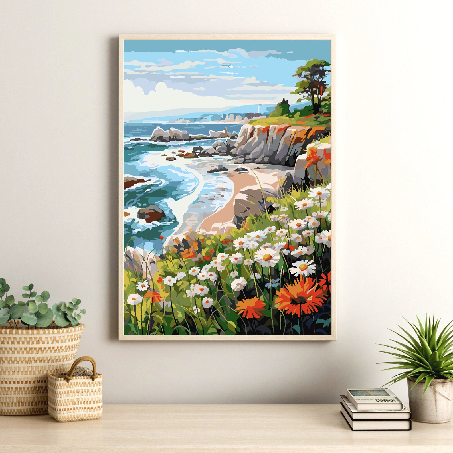 Malen nach Zahlen - Landschaft mit Blumen 4318