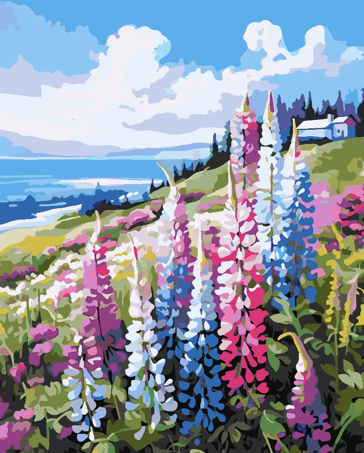 Malen nach Zahlen - Blumenlandschaft 4319