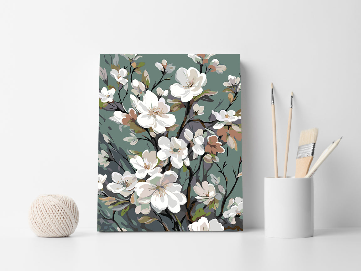 Malen nach Zahlen - Weiße Blumen 4320