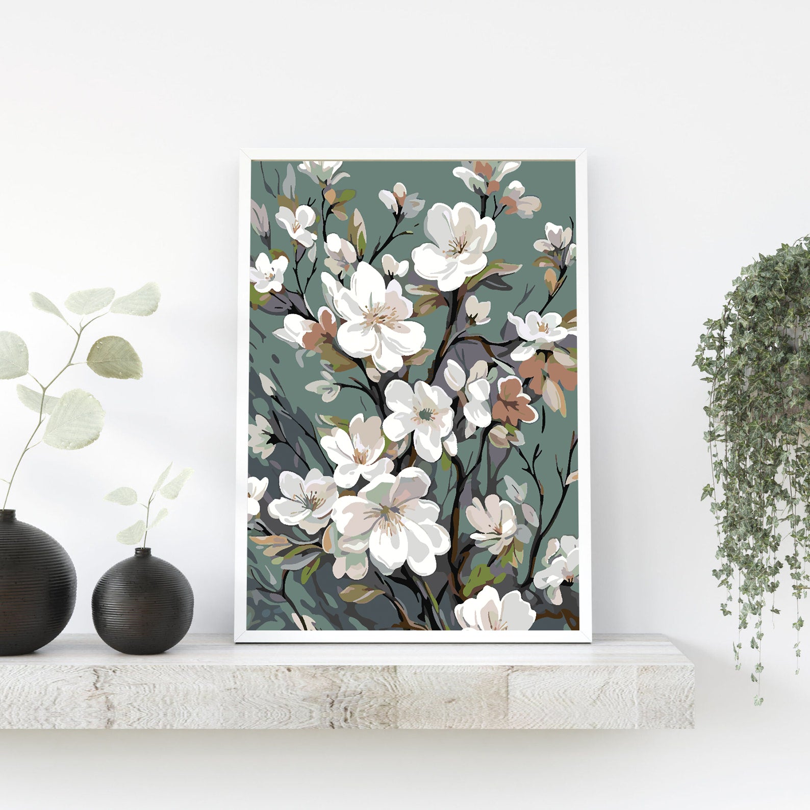 Malen nach Zahlen - Weiße Blumen 4320