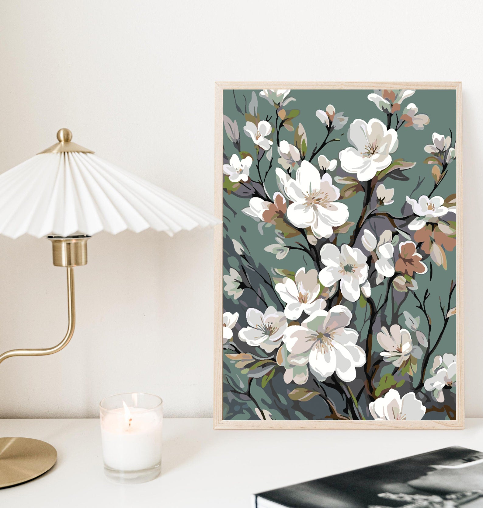 Malen nach Zahlen - Weiße Blumen 4320