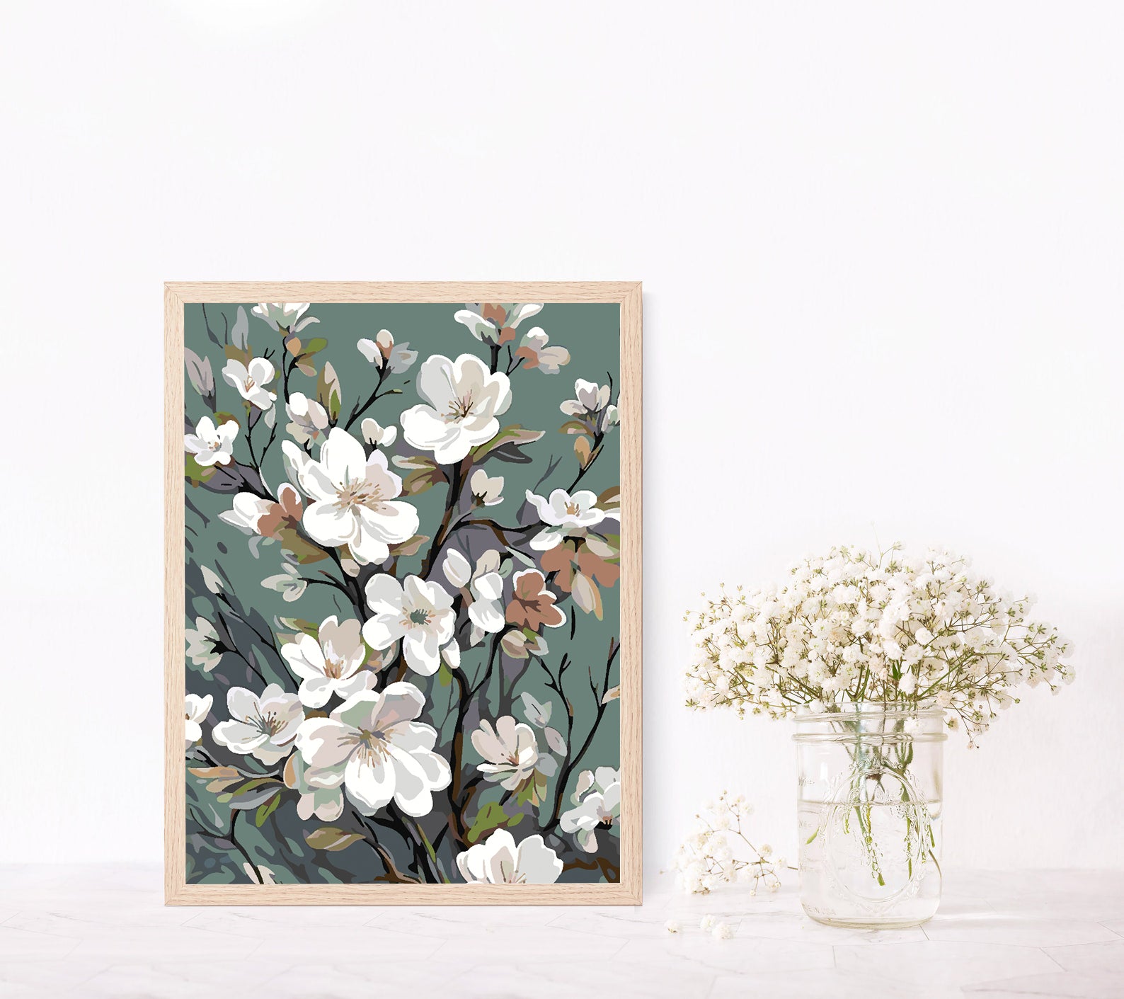 Malen nach Zahlen - Weiße Blumen 4320