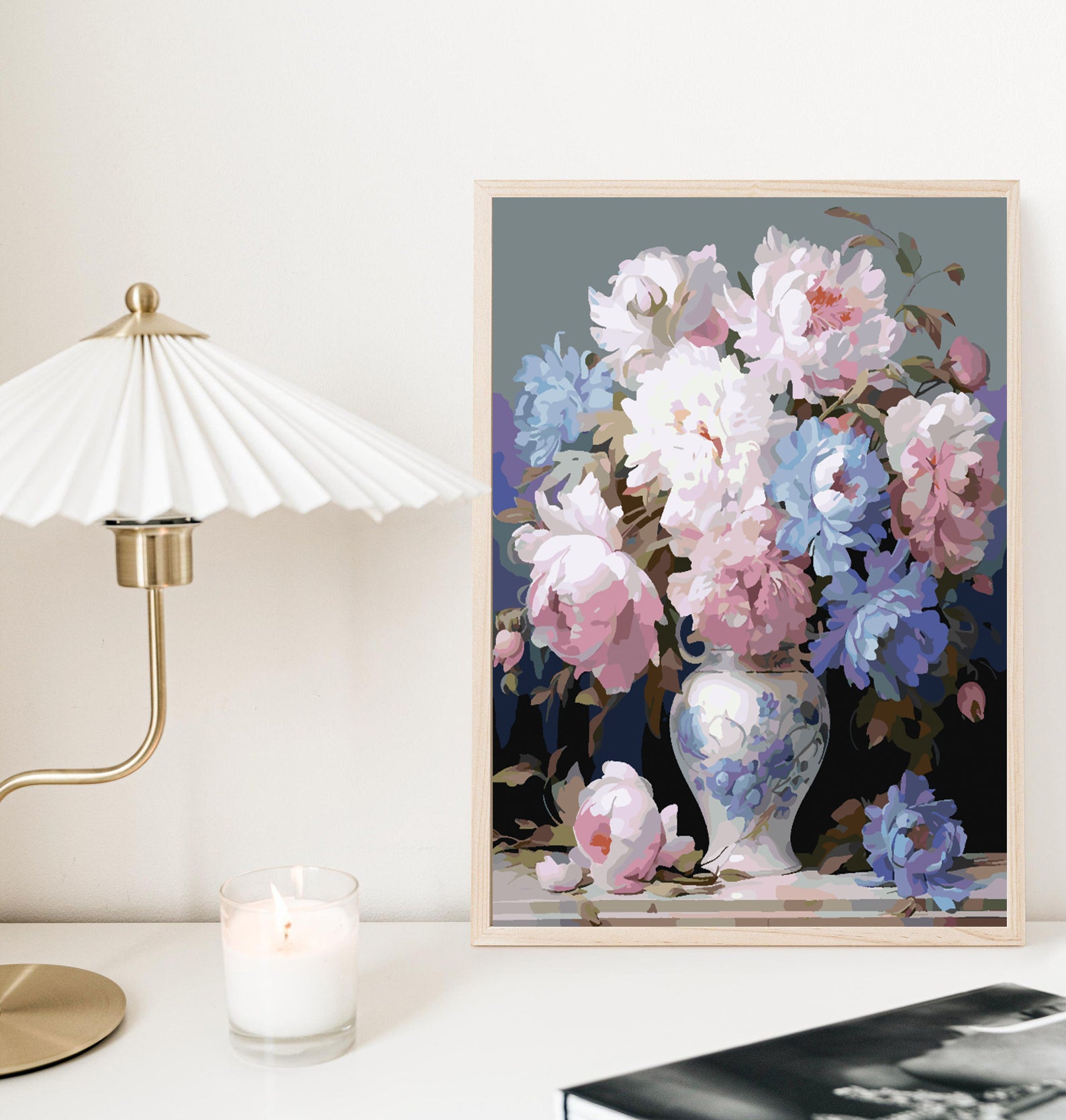 Malen nach Zahlen - Rosa und blaue Blumen 4322