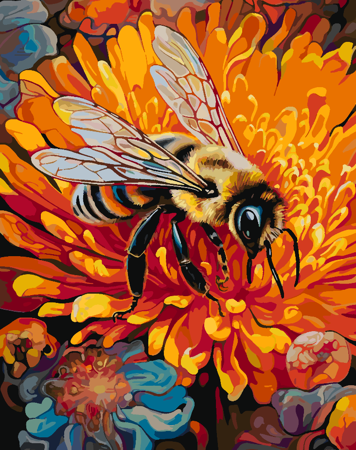 Malen nach Zahlen - Biene auf Blume 4324