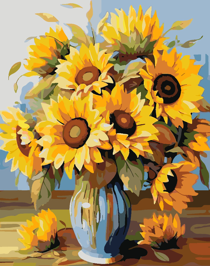 Malen nach Zahlen - Sonnenblume in Vase 4328