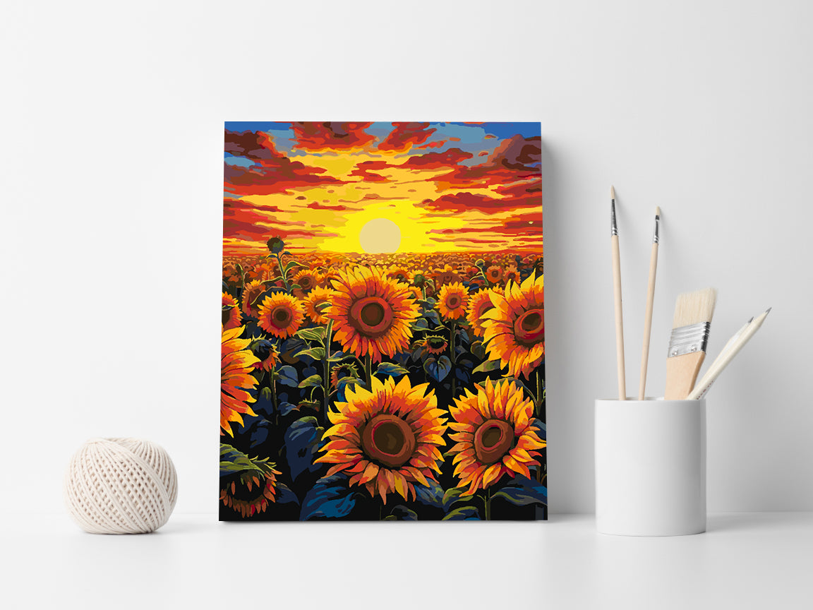 Malen nach Zahlen - Sonnenblumenlandschaft 4329