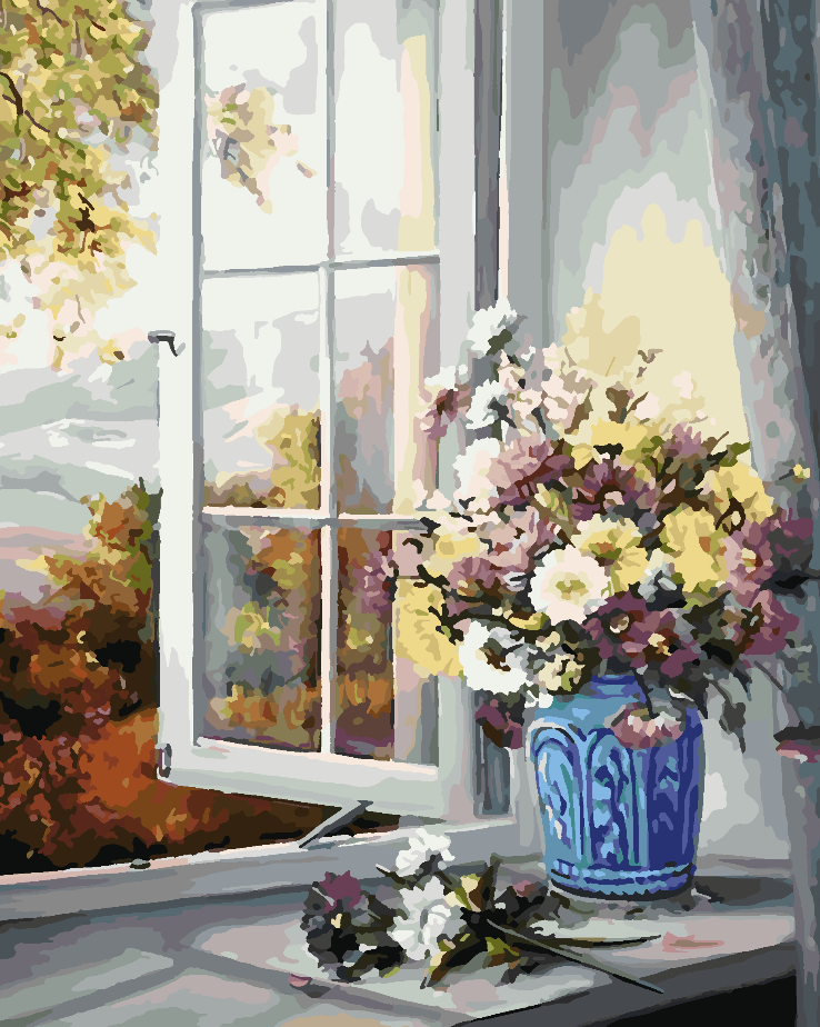 Peinture par numéros - Fleurs dans un vase 4334
