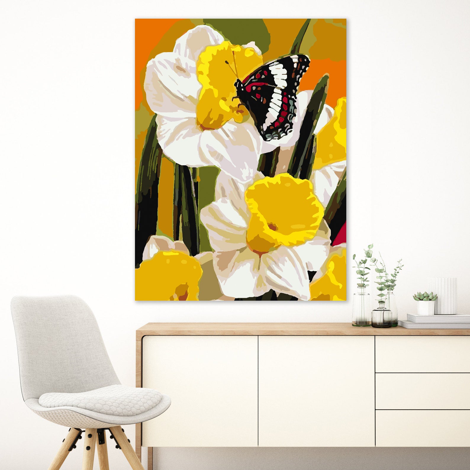 Malen nach Zahlen - Blumen und Schmetterlinge 4341