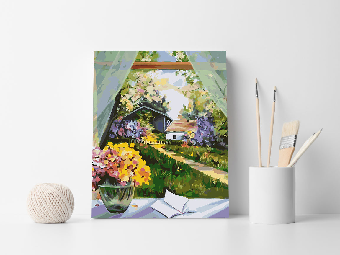 Malen nach Zahlen - Gelbe Blumen in Vase 4347